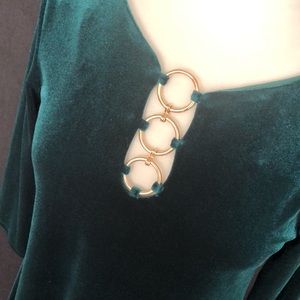 NWT MSK Green Velvet 3-Ring Dress